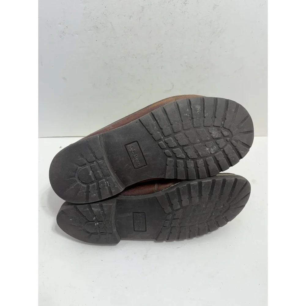 L.L. Bean Allagash Chukka Boots Mens 12 EE Hand Sewn Bison Brown Lace Up Leather